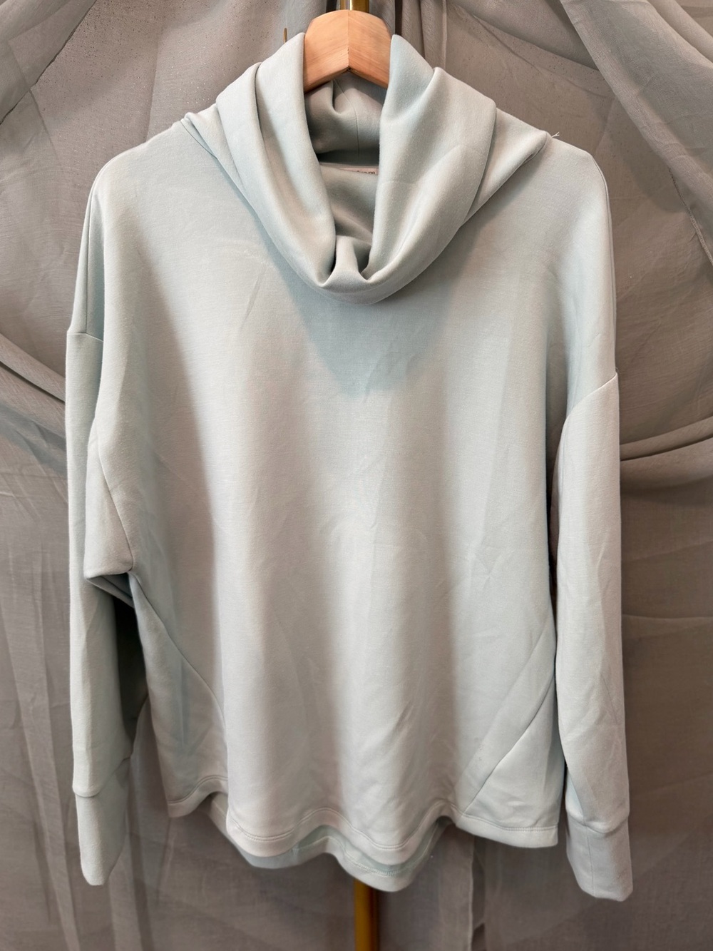 Cable & Gauge Light Sage Cowl Neck Pullover Sweater